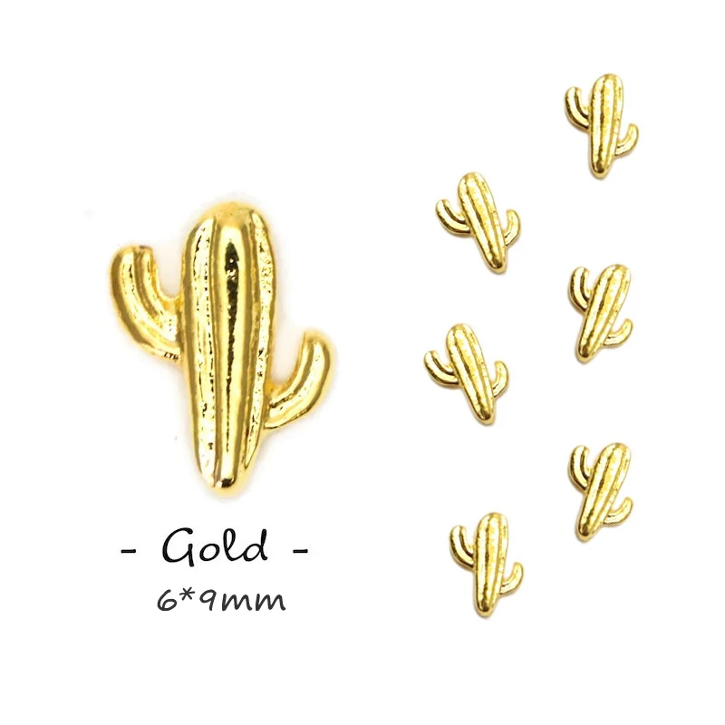 10 шт. Золотая Корона/Кактус 3D украшения для дизайна ногтей шармы Стразы из сплава