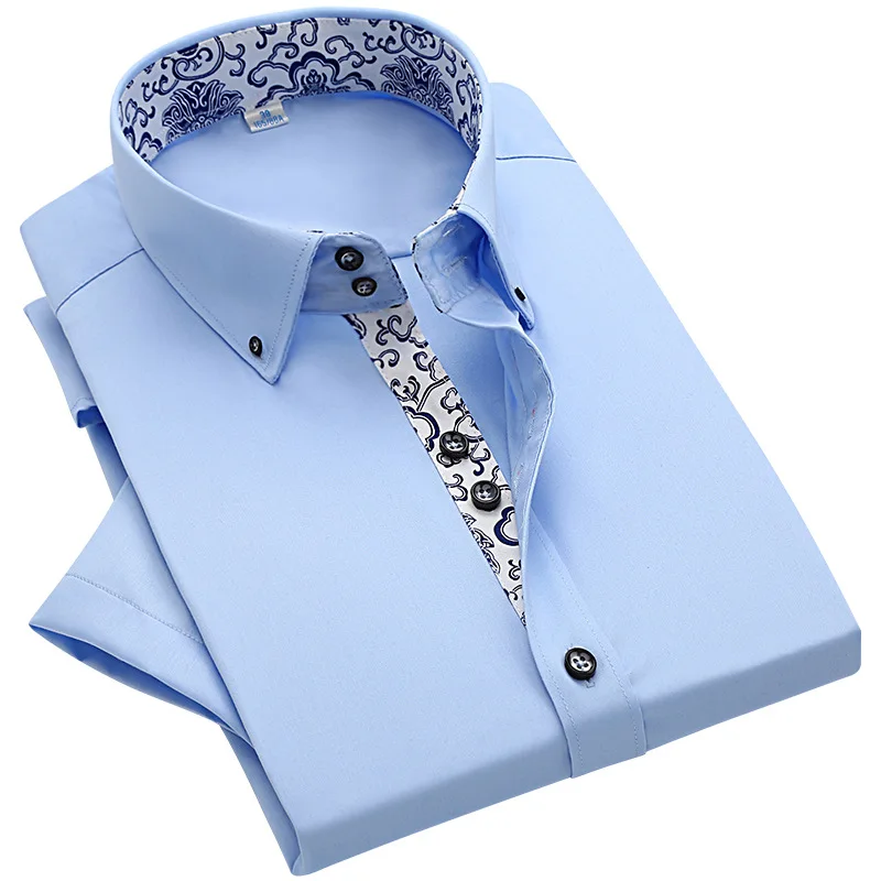 

Summer men's Mercerized Cotton men's Shirt Short Sleeve business non iron trend shirt slim men's shirt
