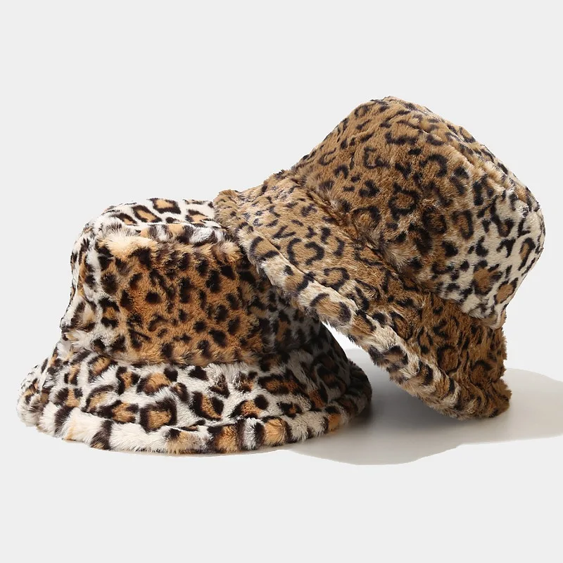 

Women's Winter Panama Cap Stitching Leopard Print Fisherman Hat Outdoor Sunscreen Beach Hat Wholesale Women's Hat Autumn 2021