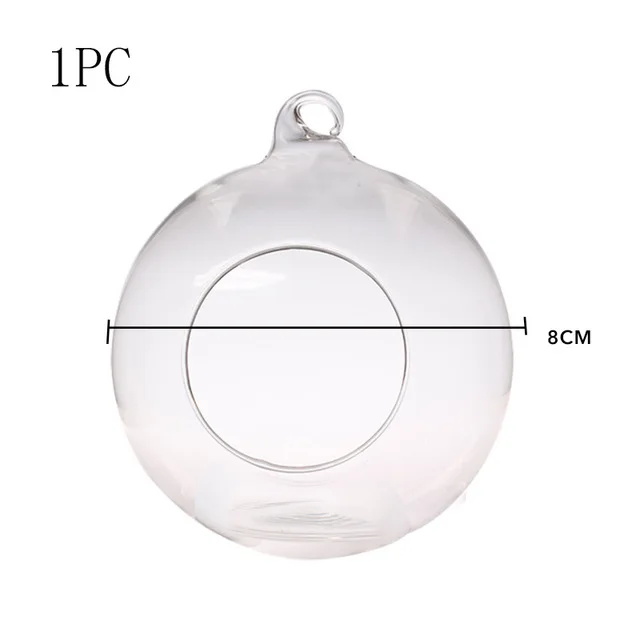 1PC 8cm 4 размера, прозрачный стеклянный подвесной подсвечник, классический подсвечник для дома, свадьбы, ужина, декора, Рождества - Цвет: 1PC 8cm