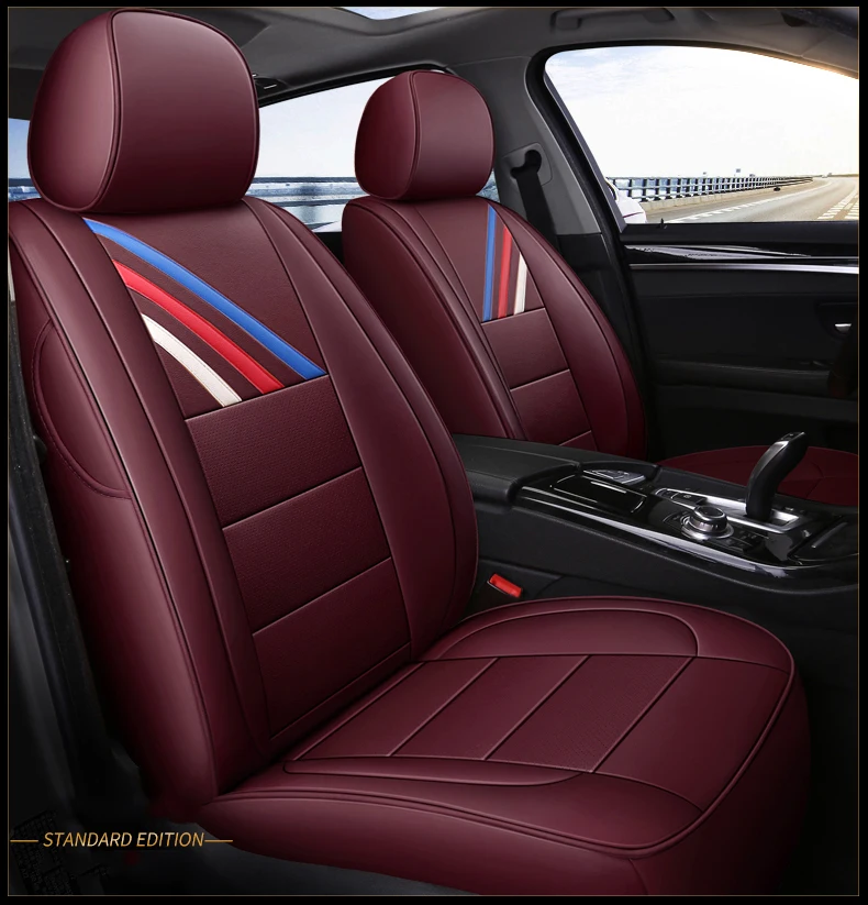 Изготовленный на заказ 2 шт. передних сидений из воловьей кожи кожаный чехол