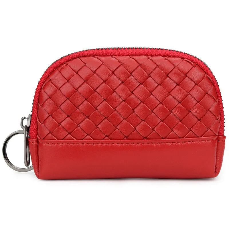 

Woven Lamb Leather Purses Organ Zero Wallet Large Capacity Novelty Women's Bag Mini Small Coin Pack Wholesale Business Card Case
