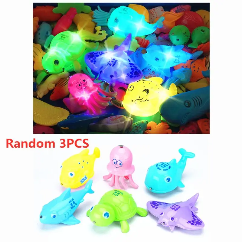 3 lighting fishes Новинка! Набор игрушек для рыбалки с сюрпризом, индукционный светильник, магнитная игрушка для рыбалки, вечерние Игрушки для мальчиков и девочек - Цвет: 3 lighting fishes