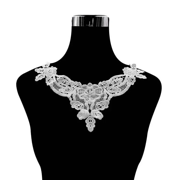 Воротник для шеи с вышивкой самодельный съемный воротник водорастворимый