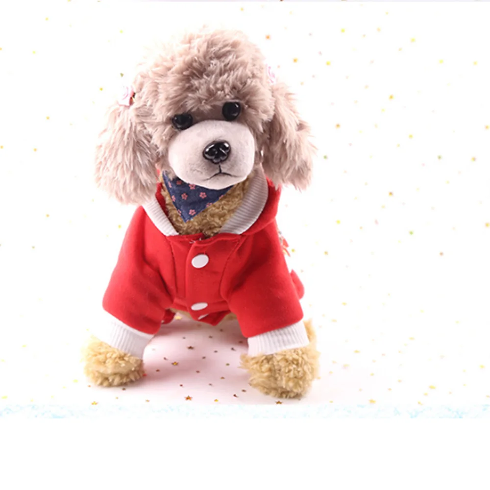 Christmas Dog Clothes Winter Autumn Red Coat Clothing Santa Pattern Costume Pet Cute Puppy Outfit For | Дом и сад