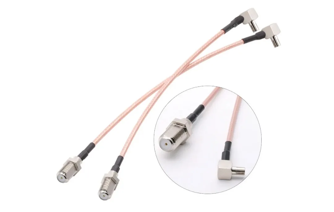 Антенный адаптер пигтейл переходник F-female - TS-9 2шт | Обустройство дома