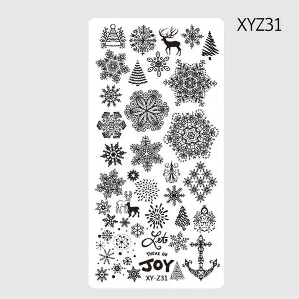 Пластина для ногтей XY-Z32 шаблон печати Рождественское дерево Jingle Bell олень