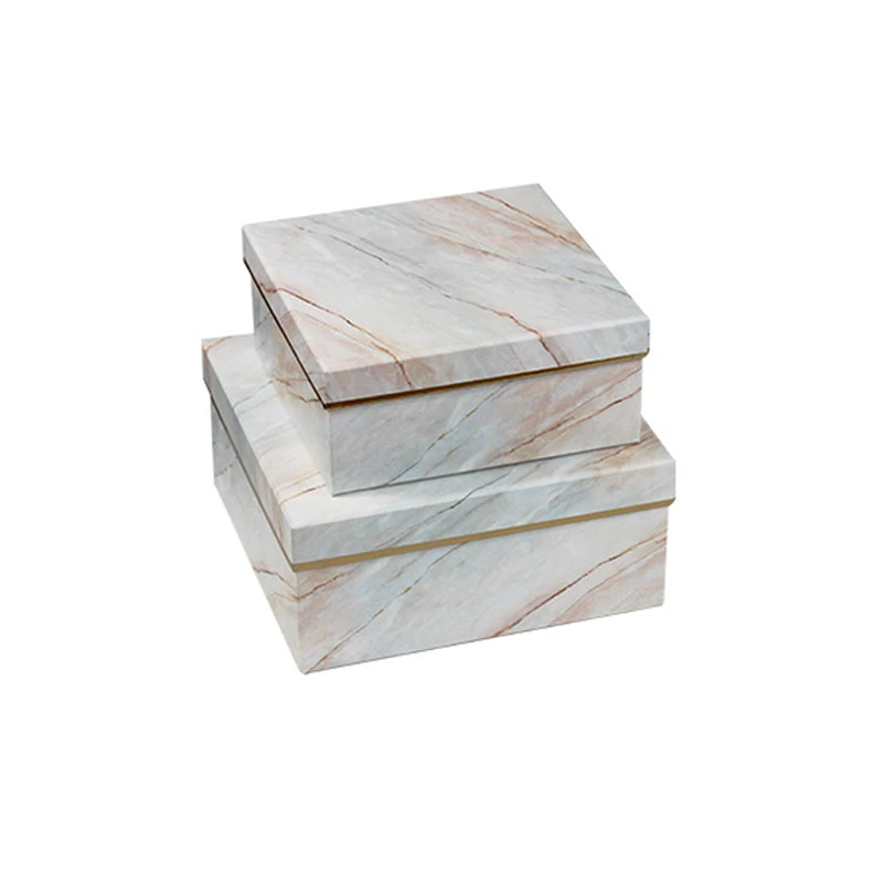 C Apricot 3 Pcs 3 шт./компл. цветочный головной убор Коробки подарок квадратный Мрамор Подарочная коробка для конфет небольшой Коробки для подарков на Рождество цветы подарки жизни ваза - Цвет: C Apricot 3 Pcs