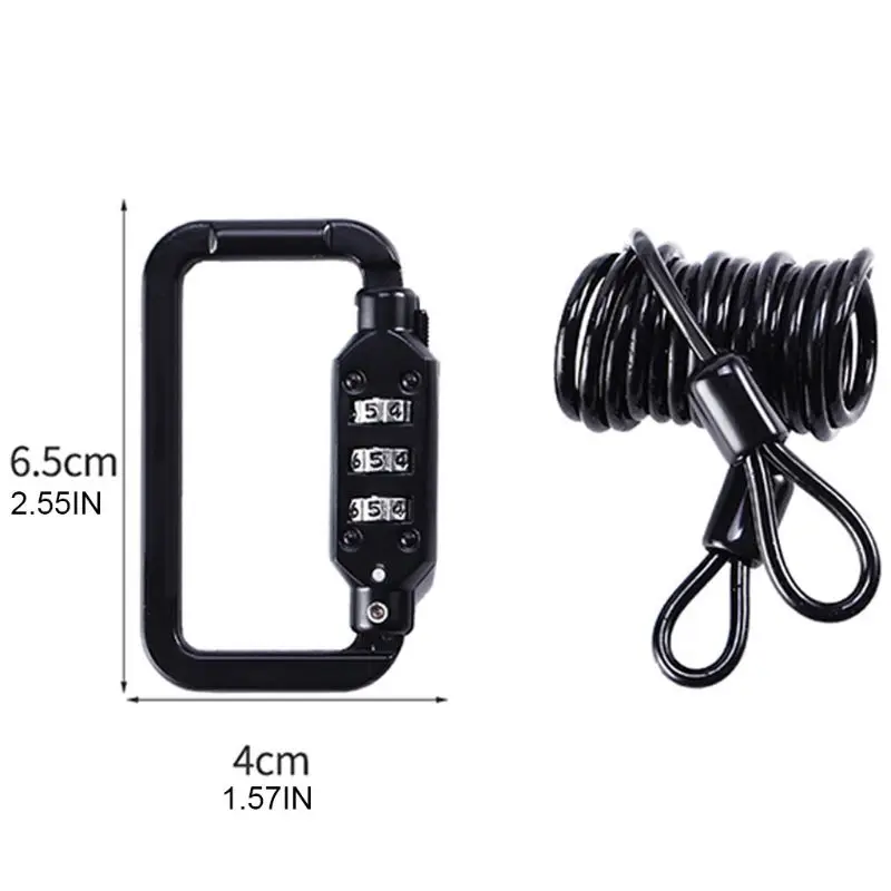 

Bike Helmet Lock Mini Anti-Theft Resettable 3 Digit Bicycle Cable Luggage Buckle