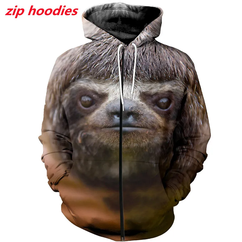 

Fashion 3D printed Sloths hoodie / Fashion Harajuku casual Sweatshirt / zipper casual Street hip hop Hoodie