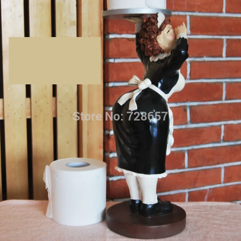 

[MGT] Creative Servant Sculpture Toilet Paper Dispenser Decor Craft Embellishment Accessories Supplies Furnishing for Wash Room
