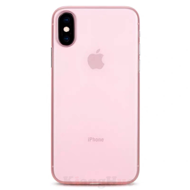 Розовый 0,3 мм ультра тонкий чехол для телефона для Iphone 11 Pro Xs Max Xr X 8 7 6s 6 5S Plus Жесткий Pc матовый прозрачный чехол для телефона тонкий - Цвет: Розовый