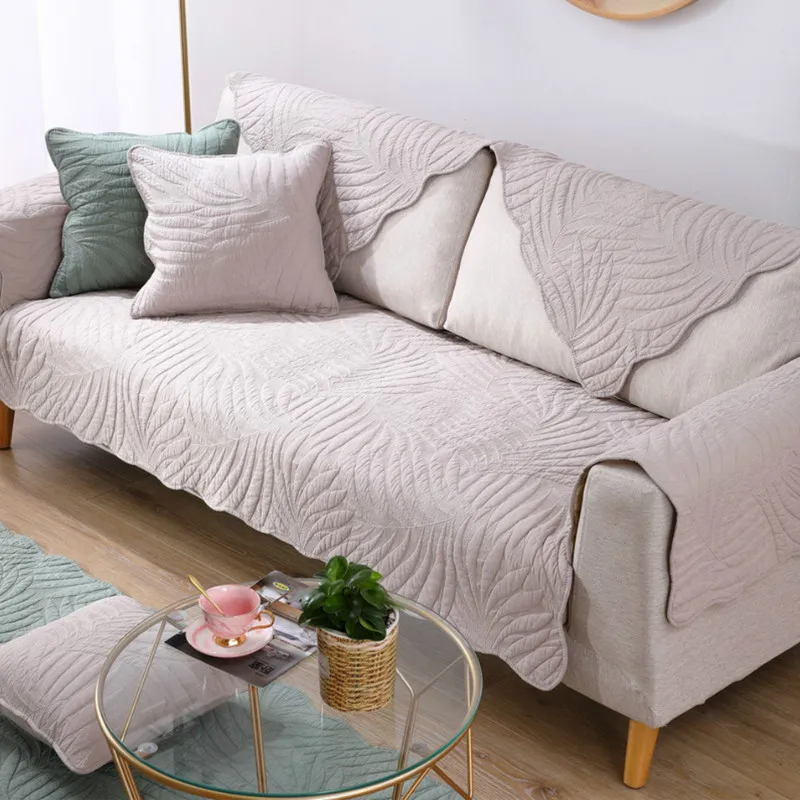 Секционный чехол для дивана нескользящая хлопковая ткань простая современная