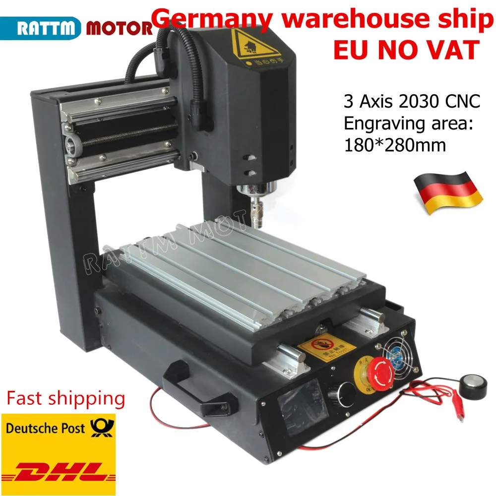 

CNC 2030 3 axis Desktop Router Engraving Machine with Emergency Stop High strength steel + 400W Spindle EU / US Free Vat