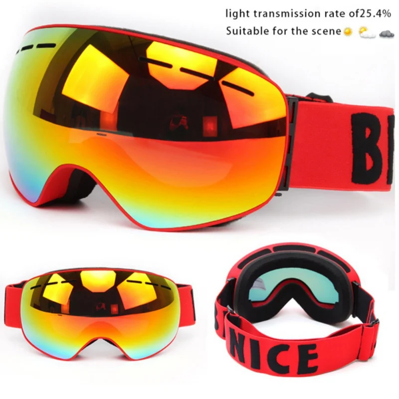 

Winter Ski Goggles Double Layers UV400 Anti-fog Snowboard Eyewear Anti-fog Big Ski Glasses Snow Snowmobile