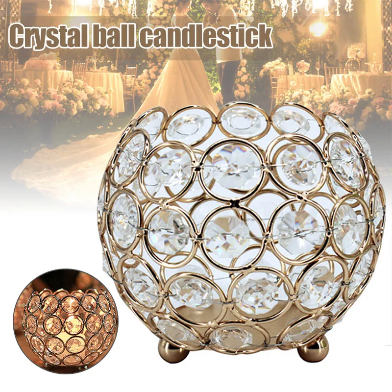 Горящая Золотая кристальная чаша подсвечники для свадьбы кафе украшения стола