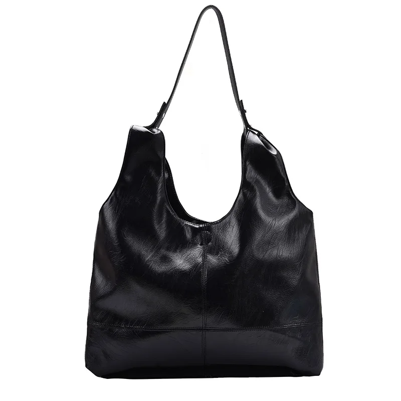 

AXUKES 2020 New Ladies Large Shoulder Bag Fashion Shopping Bag Casual Lady Bag Solid Color PU Female Bag Large Capacity Bag