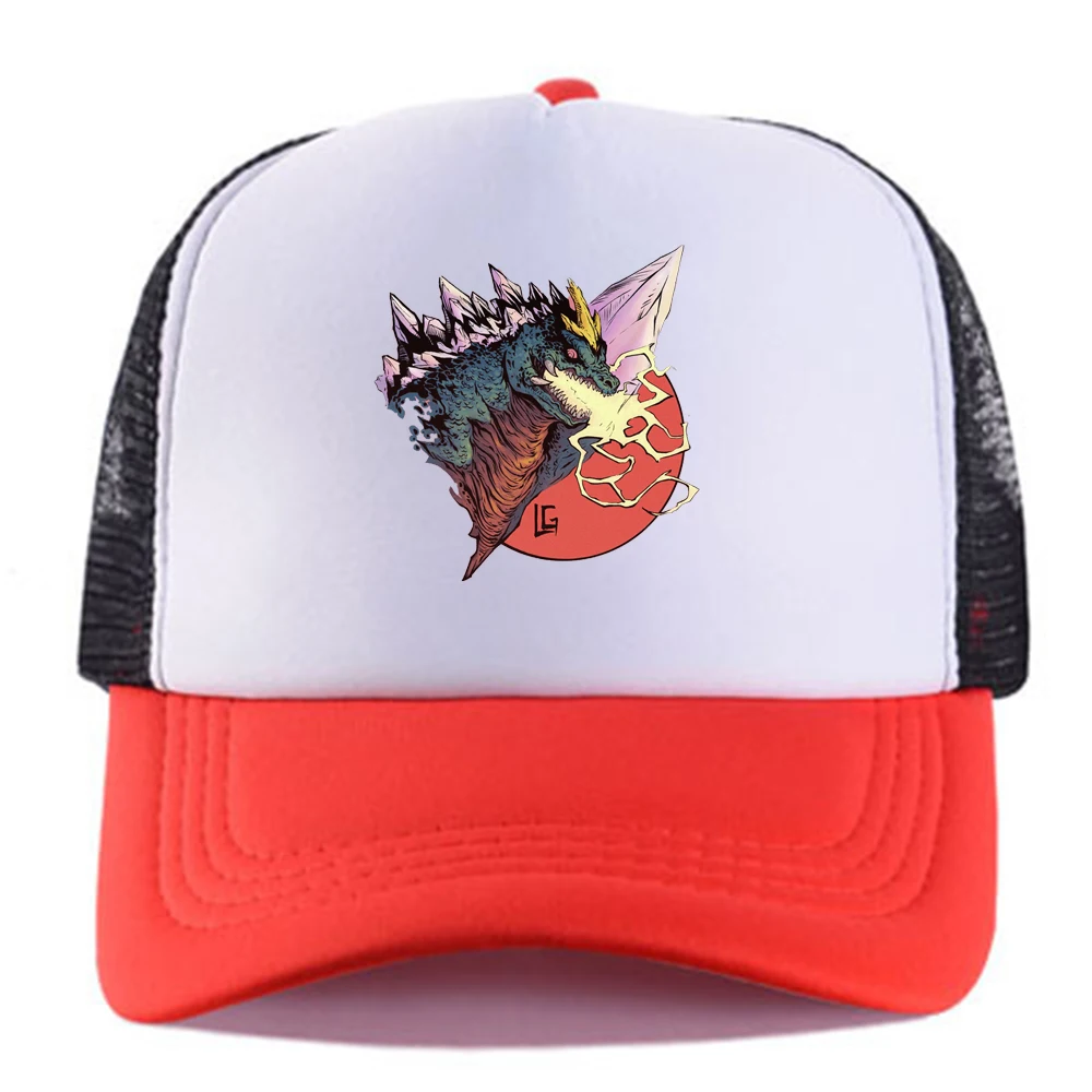 Godzilla Hat Mesh hat Hip-hop Baseball Cap DIY printing pattern Summer Sunshade Sports Unisex Universal Halloween Gift 2021 | Дом и сад