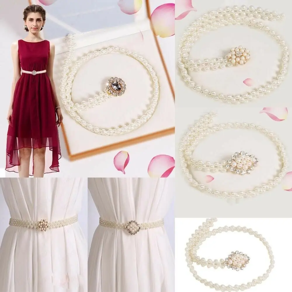 

Women's Lady Fashion Metal Chain Pearl Style Belt Body Chain Dress Accessories
