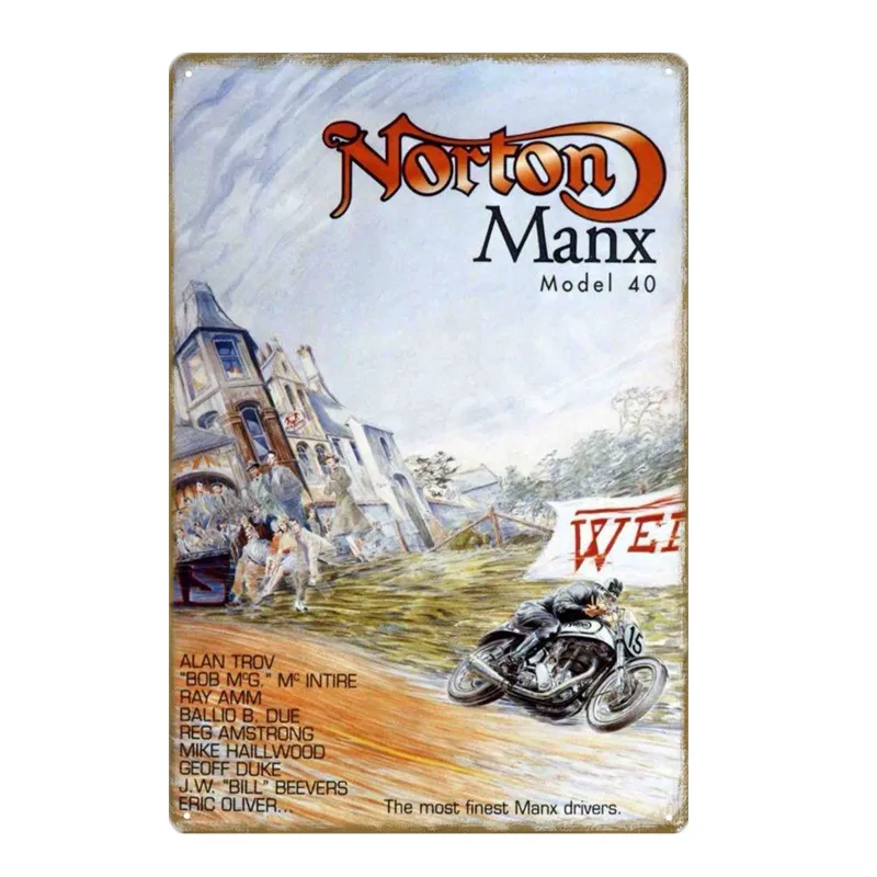 Racer Norton Motorcycle металлический плакат жестяные знаки для паба автомобиля клуба бара гаража магазина домашний декор настенная живопись Carft подарок YI-065 - Цвет: NEW0275AI
