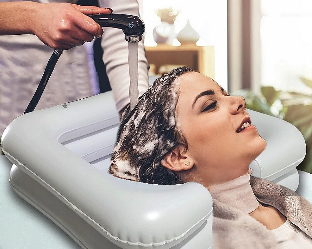 

Portable Inflatable Shampoo Basin Tub for Elderly, Disabled, Pregnant, Injured PVC Inflatable Hair Washing Basin Nursing