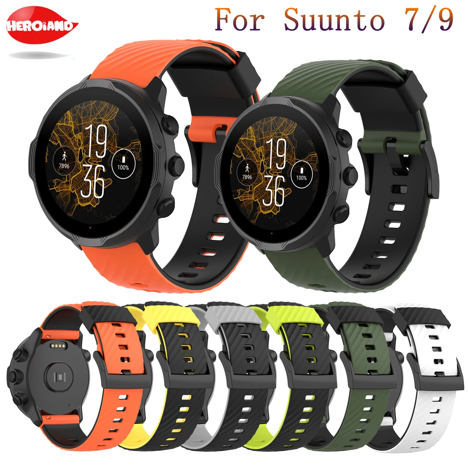 

Wrist strap for Suunto 7 9 baro watch accessories silicone band for Suunto D5 spartan sport wrist hr baro wristband replacement