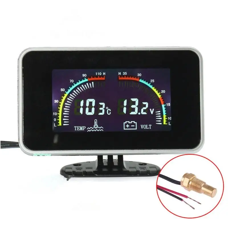 VODOOL DC 9 36 в автомобильный ЖК экран цифровой вольтметр температуры воды 2 1 датчик