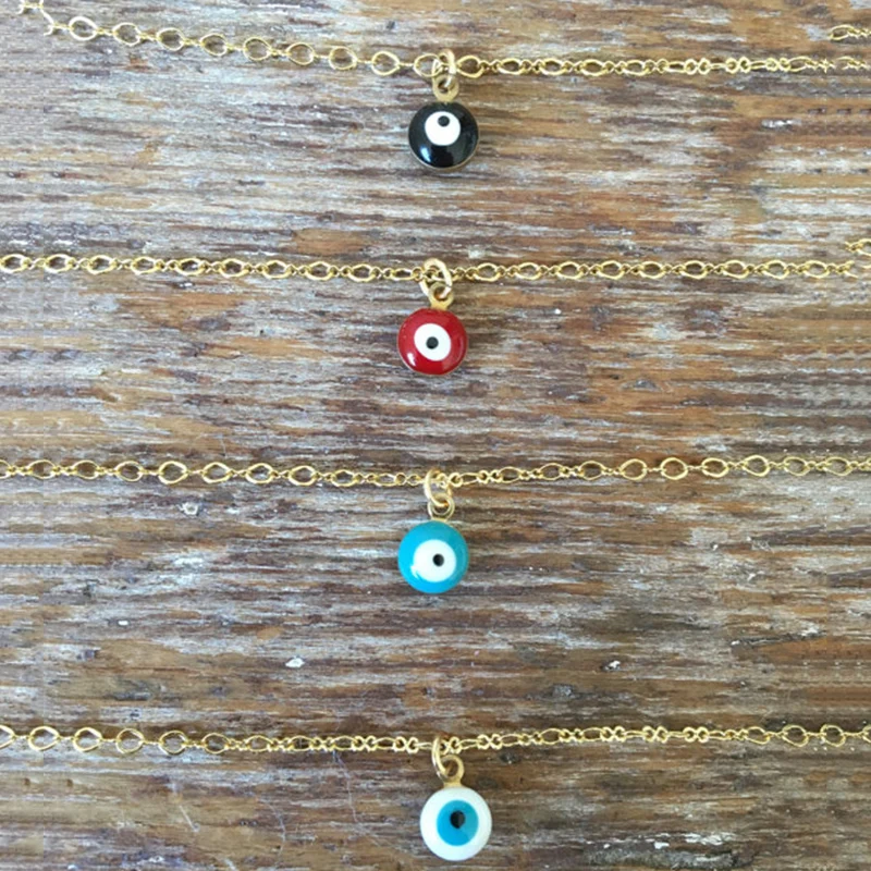 Трендовое ожерелье чокер со сглаза изящное 4 цвета подвеска на шею праздничные