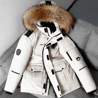 winter warm men down jacket casual autumn stand collar puffer thick hat white duck parka coat new mens down jackets windproof