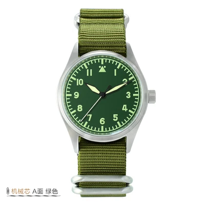 green 2 San Martin, модные женские и мужские часы-пилот, нержавеющая сталь, 200 м, водонепроницаемые, с автоматическим перемещением, мужские наручные часы, сапфир, 39 мм - Цвет: green 2