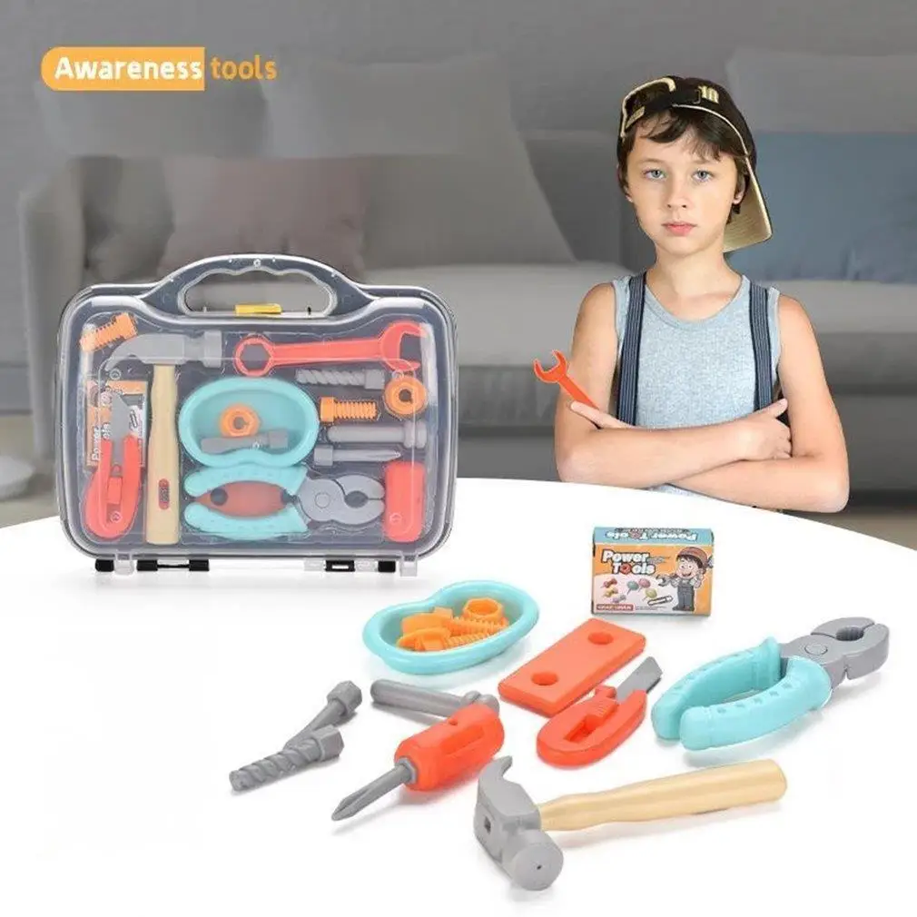 

Children's Toolbox Engineer Simulation Repair Tools Pretend Toy Electric Drill Screwdriver Tool Kit Play Toy Box Set For Kids