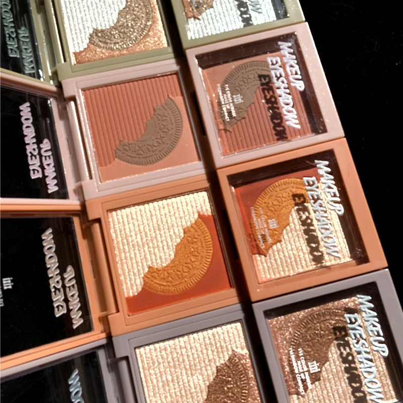 Палетка теней для век 3 цвета матовые блестки жемчужные природные тени