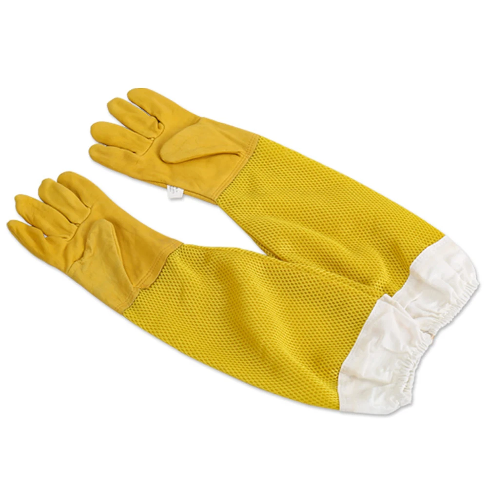 

Long Beekeeping Gloves Goatskin Bee Keeping with Vented Beekeeper 47cm Sleeves XL Leather Protective Glove