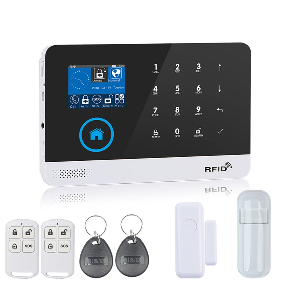 Домашняя сигнализация Wi Fi + GSM двойная сетевая с сенсорным ЖК дисплеем