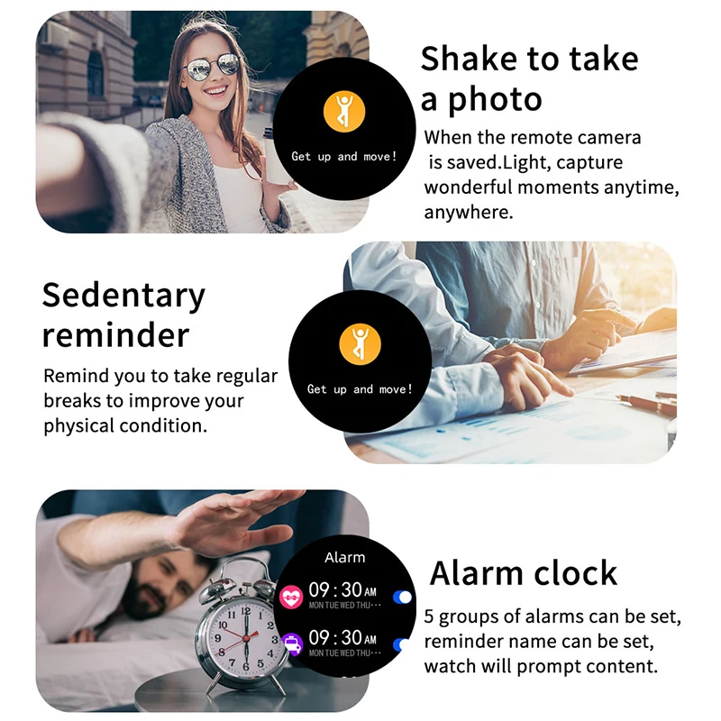 Music Smart Watch Heart Rate Blood Pressure Body Temperature Sports Fitness Luxury Watches Bluetooth Call Smartwatch iOS Android |