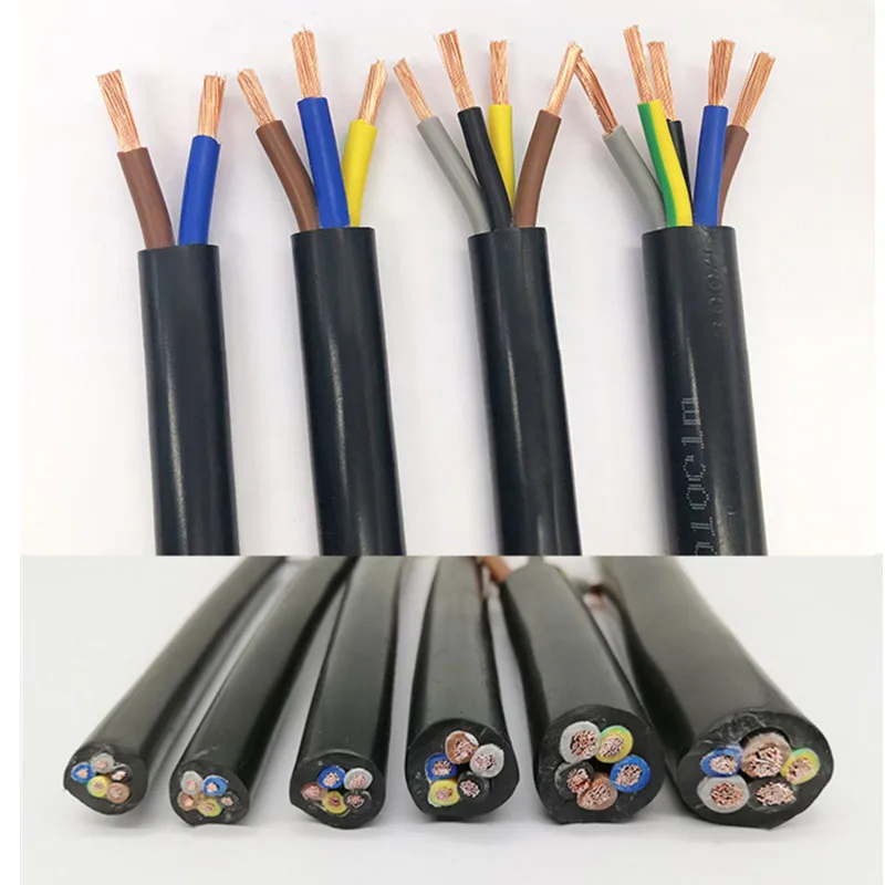 Медный кабель провод 18AWG 17AWG 15AWG 13AWG 11AWG 9AWG 1 метр 2-5 жил электрический из ПВХ с
