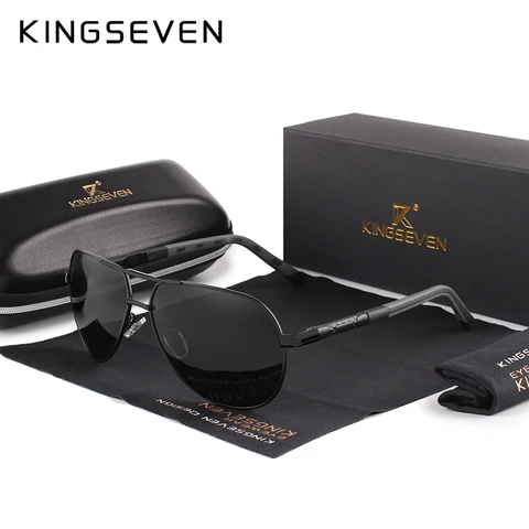 KINGSEVEN мужские винтажные алюминиевые поляризованные солнцезащитные очки, классические брендовые солнцезащитные очки с покрытием, линзы для вождения, очки для мужчин/женщин и мужчин
