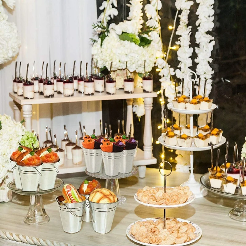 

12Pcs Tinplate Toilet Multifunctional Fries Mini Tin Bucket Tinplate Bucket Tinplate Bucket Popcorn Ice Bucket