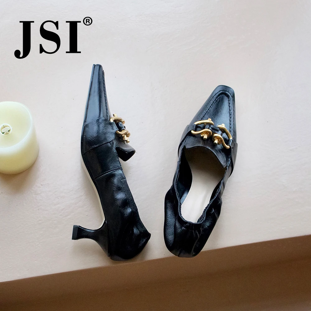 JSI/элегантные туфли лодочки из натуральной кожи Женские модельные на среднем