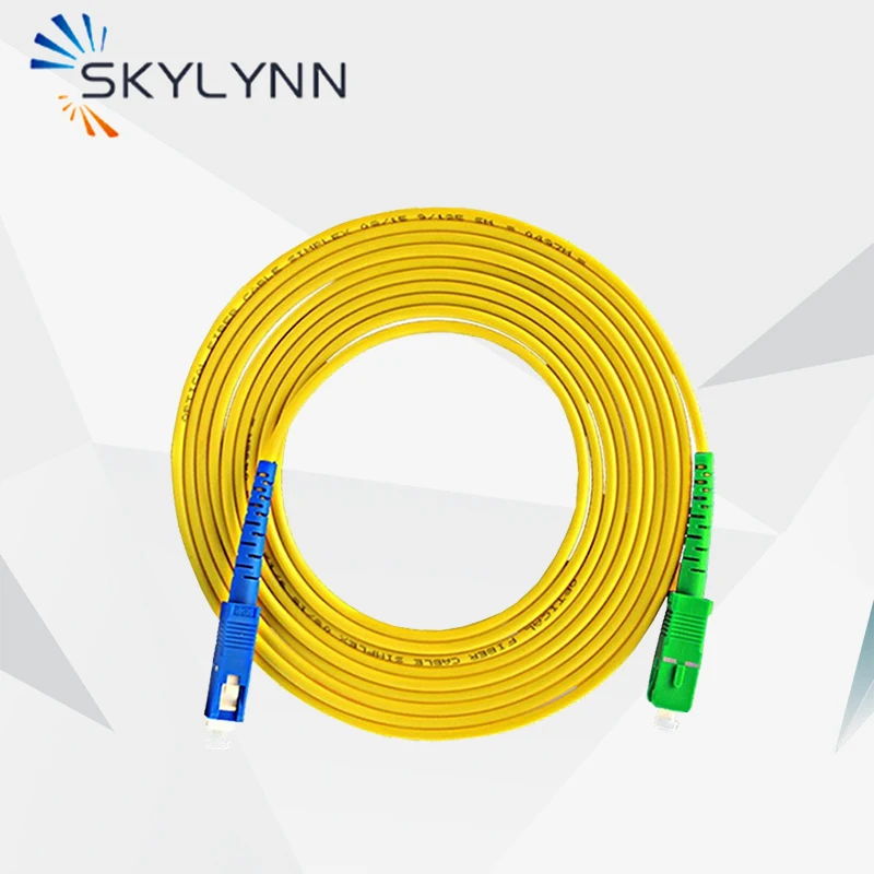 50PCS 2 Meter Length Telecom Standard SC/APC-SC/UPC SM G652D/G657A1/G657A2 SX 3.0MM Yellow LSZH Fiber Optic Patch Cord For FTTH