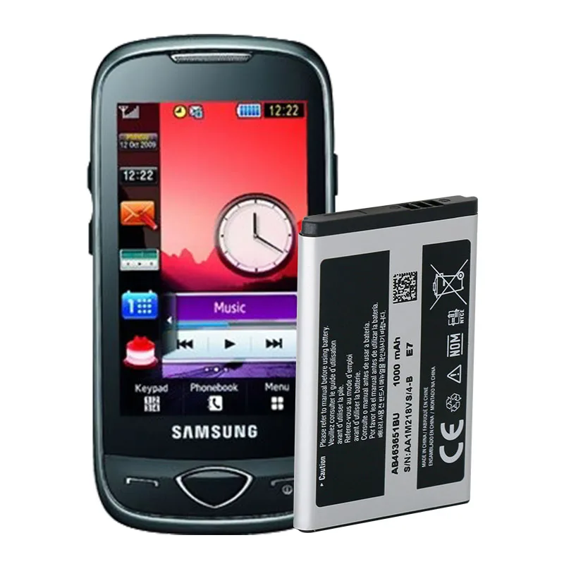 Оригинальная батарея Samsung AB463651BU для S5620I S5630C S5560C W559 J808 F339 S5296 C3322 L708E C3370 C3200 C3518 S5610 1000