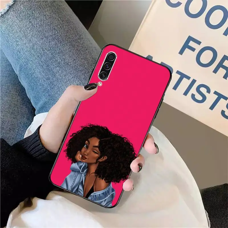 

Fashion Cartoons Black Girls beautiful Phone Case For Samsung galaxy S9 10 20 A 10 21 30 31 40 50 51 71 s note 20 j 4 2018 plus