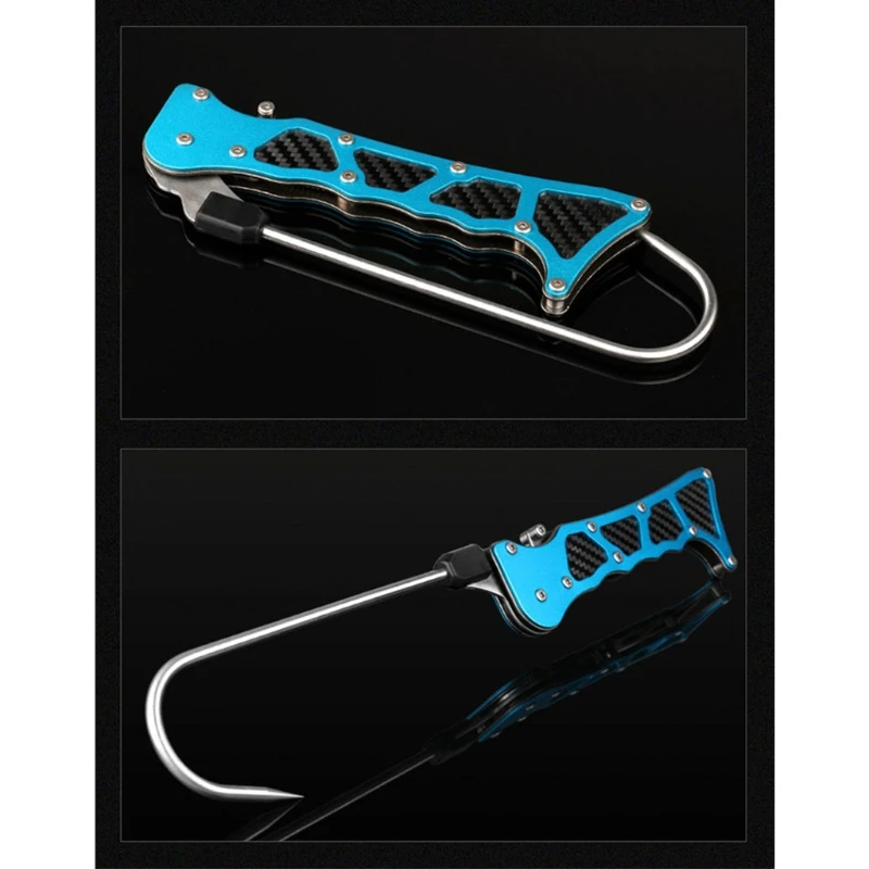 

Foldable Outdoor Fish Grip Portable Sea Fishing Gaff Stainless Steel Lip Spear W8EE