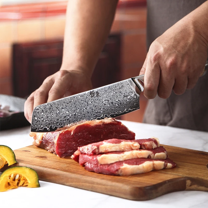 67 слоев стали V gold 10 дамасский кухонный нож ножи шеф повара Gyuto Santoku Кливер для