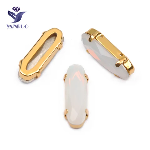 YANRUO 4161 удлиненный багет, стразы, кристаллы, Необычные камни с оправой в виде когтя, К9, ПРИШИТАЯ задняя сторона, для рукоделия