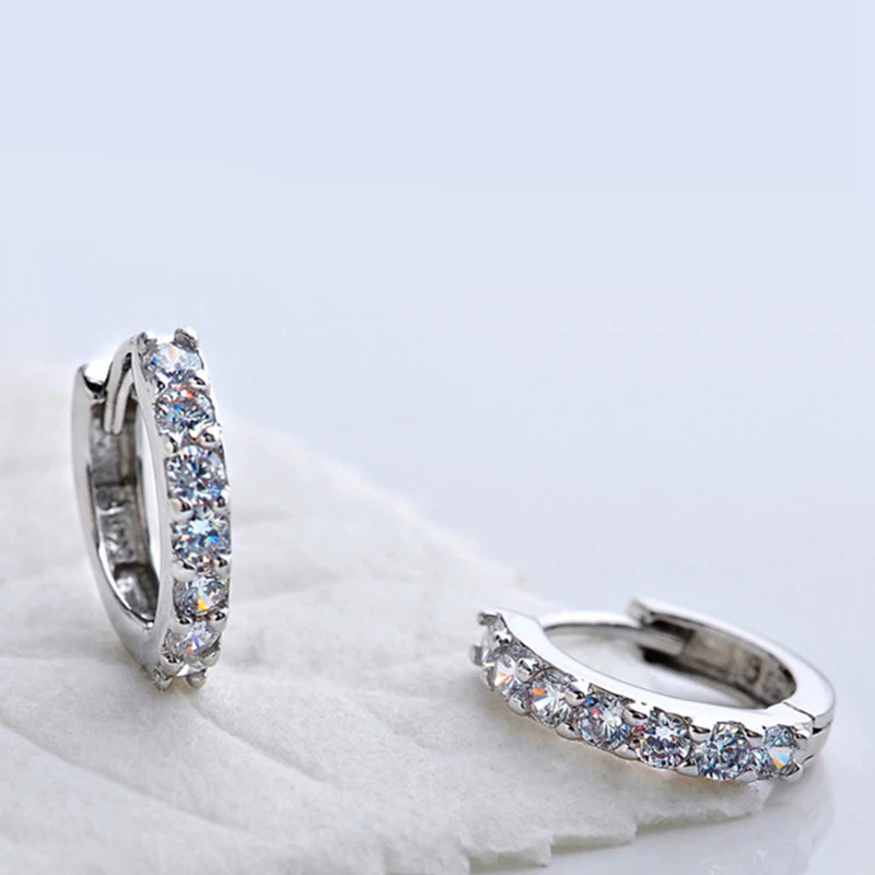 

1 Pair Charm Diamond Silver Plated Luxury Drop Earrings Fashion Jewelry Romantic Trend Design Zircon Ear Pendants