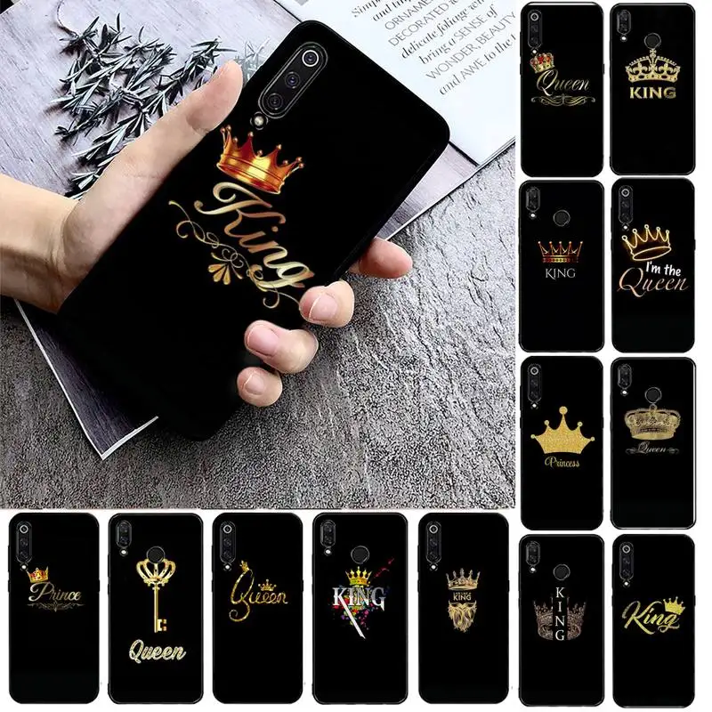 

FHNBLJ Golden King Queen Phone Case Phone Case For Xiaomi mi9 mi8 F1 9SE 10lite note10lite Mi8lite Back Coque xiaomimi5x