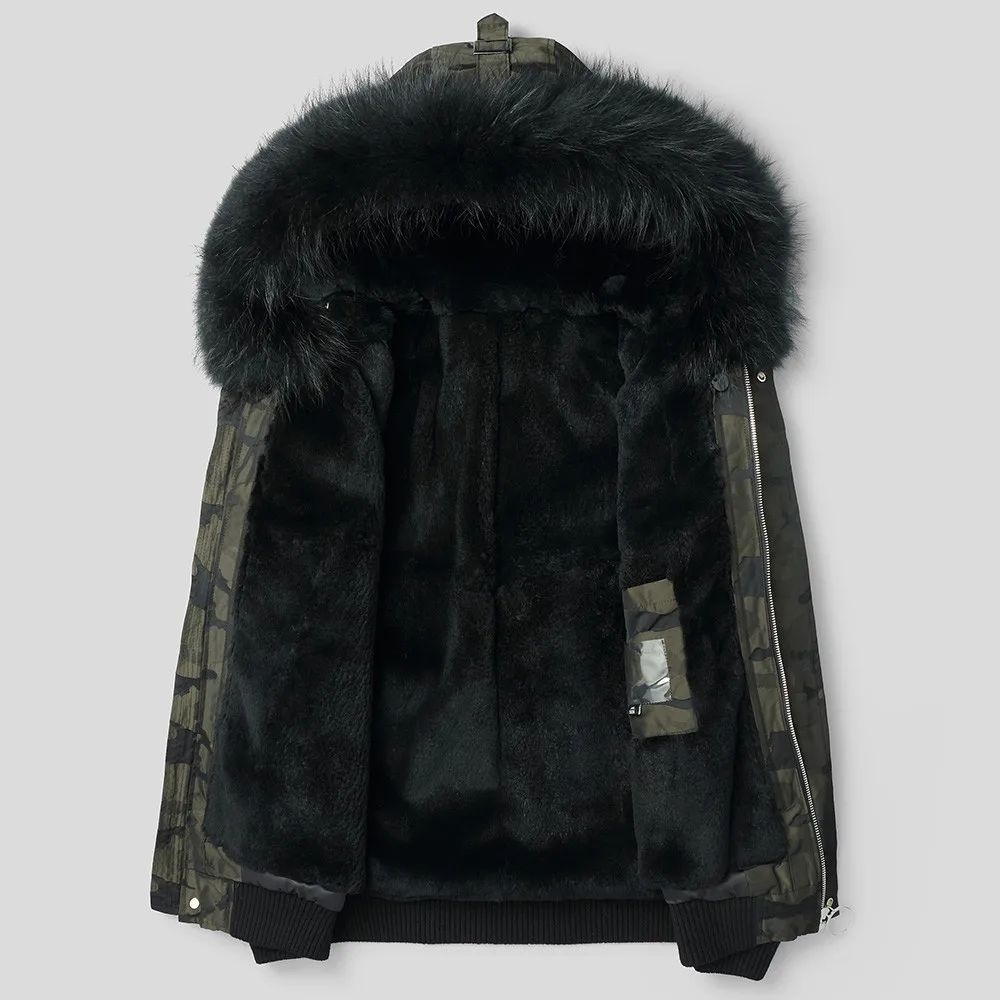 Пальто с натуральным мехом мужская зимняя куртка подкладка из натурального