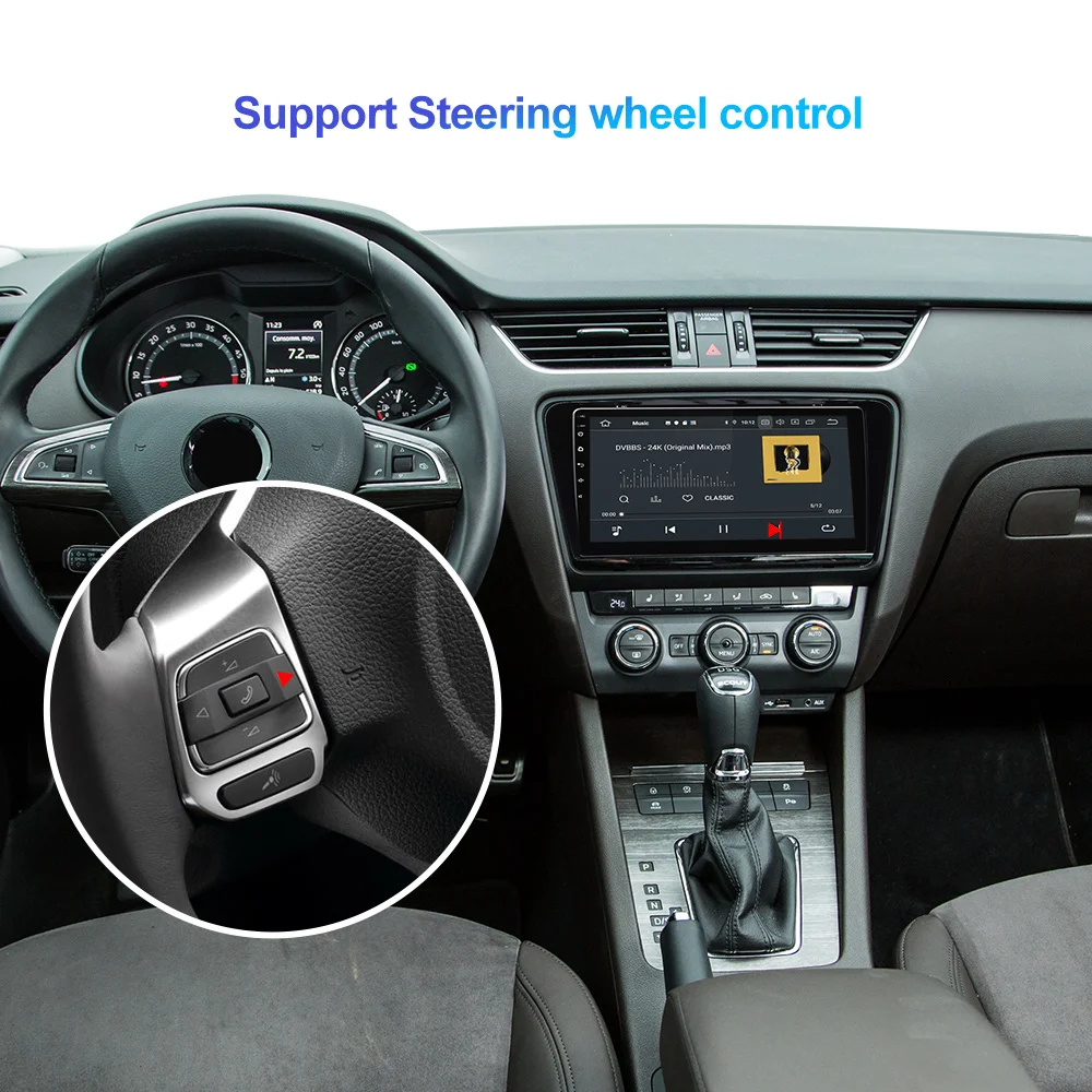 Isudar 1 Din Авто Радио Android 10 для Skoda/Octavia 2014 восьмиядерный RAM 4G ROM 64G Автомобильный
