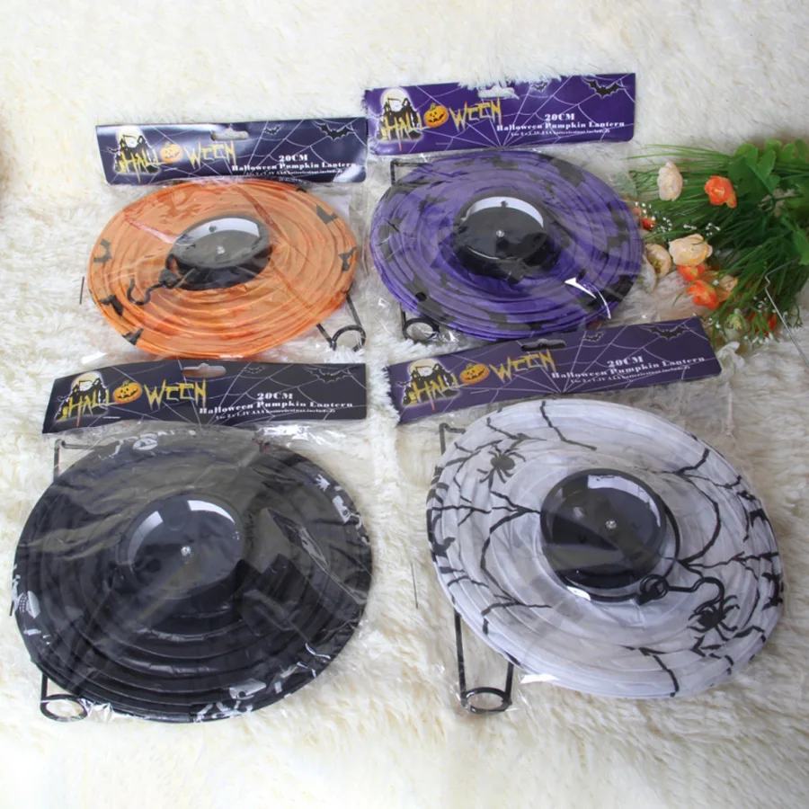 1pcs/bag White Spider LED Lamp Paper Lanterns Decoracion Fiesta Happy Halloween Party Decorations Home Kitchen Accessories Favor | Дом и сад